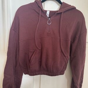 ALO Yoga Burgundy 1/4-Zip Hoodie